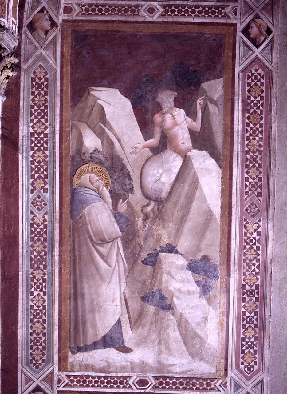 un centauro indica a Sant'Antonio Abate la via per andare da San Paolo eremita (dipinto) di Gaddi Agnolo (e aiuti) (sec. XIV)