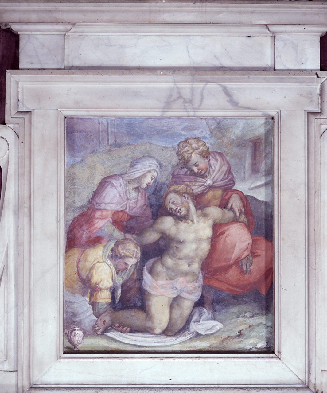 compianto sul Cristo morto (dipinto) di Naldini Giovanni Battista (sec. XVI)