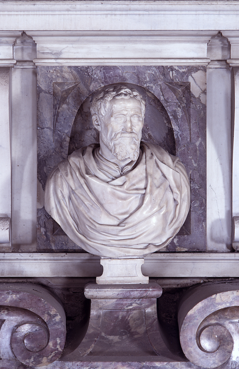 busto ritratto di Michelangelo Buonarroti (scultura) di Lorenzi Battista detto Battista del Cavaliere (sec. XVI)