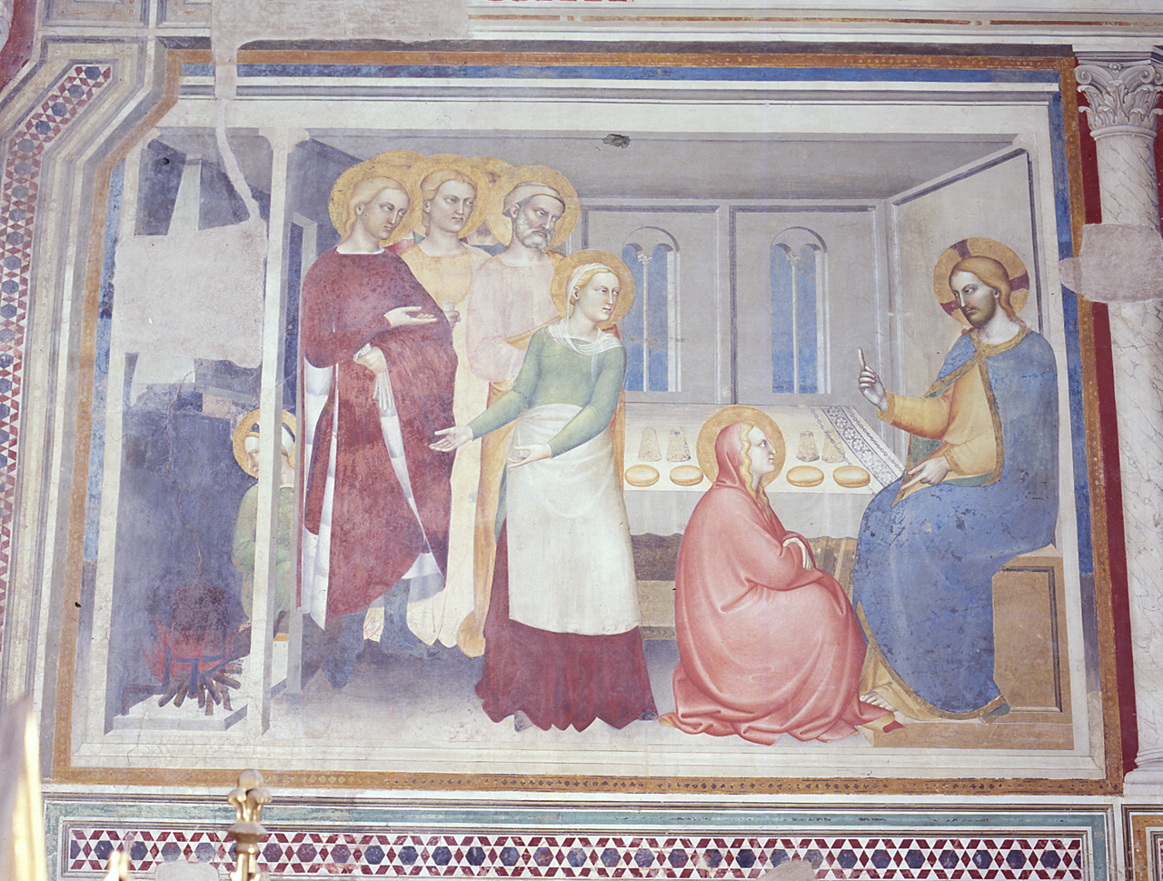 Cristo in casa di Santa Marta e Santa Maria Maddalena (dipinto) di Giovanni da Milano (terzo quarto sec. XIV)