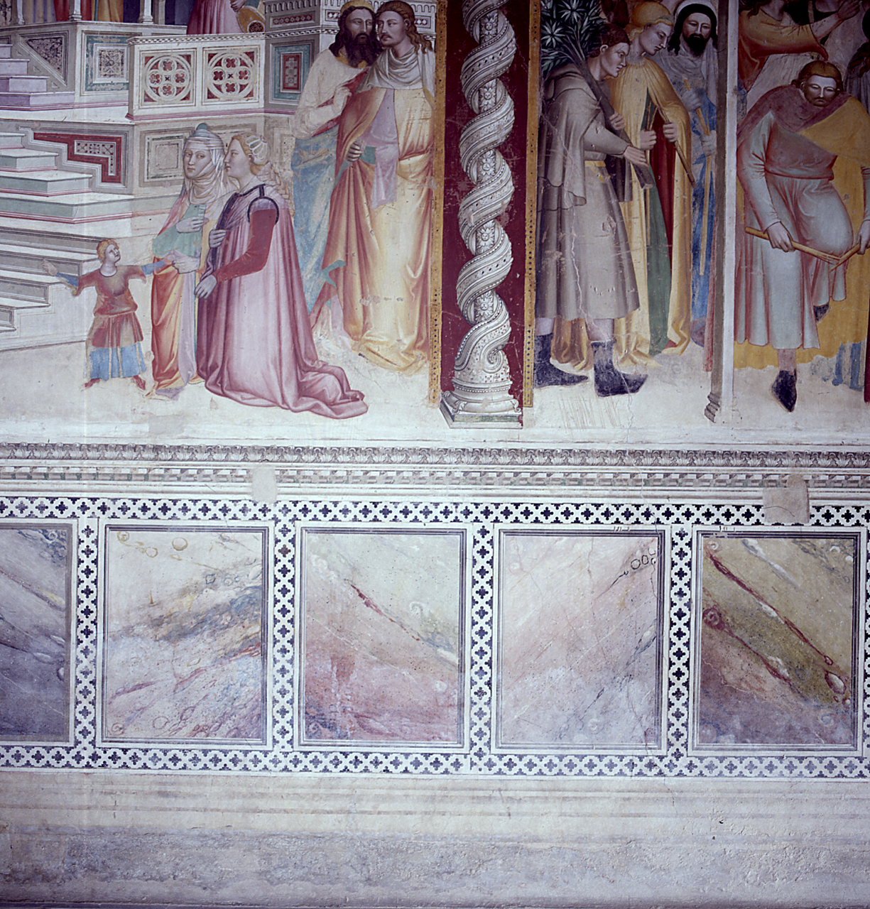 motivi decorativi geometrici e specchiature a finto marmo (decorazione pittorica) di Matteo di Pacino (terzo quarto sec. XIV)