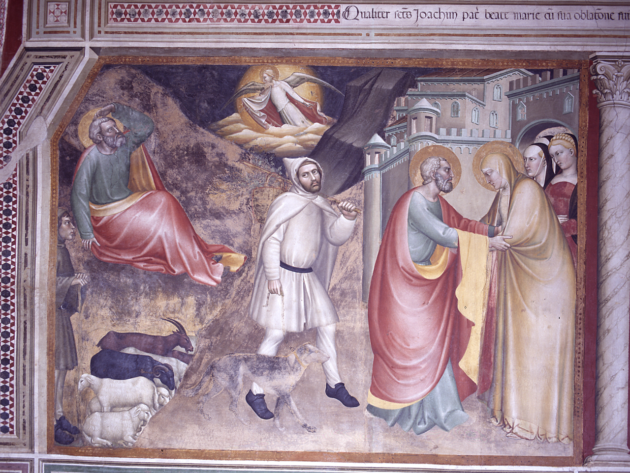 annuncio a San Gioacchino, incontro di Sant'Anna e San Gioacchino alla Porta Aurea (dipinto) di Giovanni da Milano (terzo quarto sec. XIV)