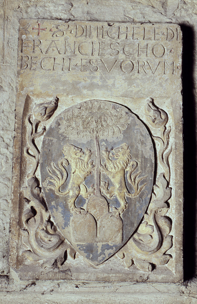 stemma gentilizio della famiglia Bechi (lapide tombale) - bottega fiorentina (prima metà sec. XV)
