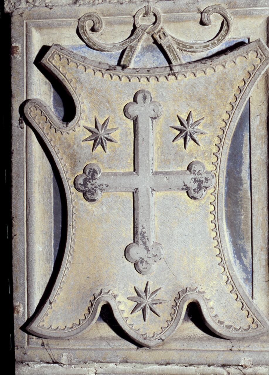 stemma gentilizio della famiglia Tegliacci (lapide tombale) - bottega fiorentina (sec. XV)