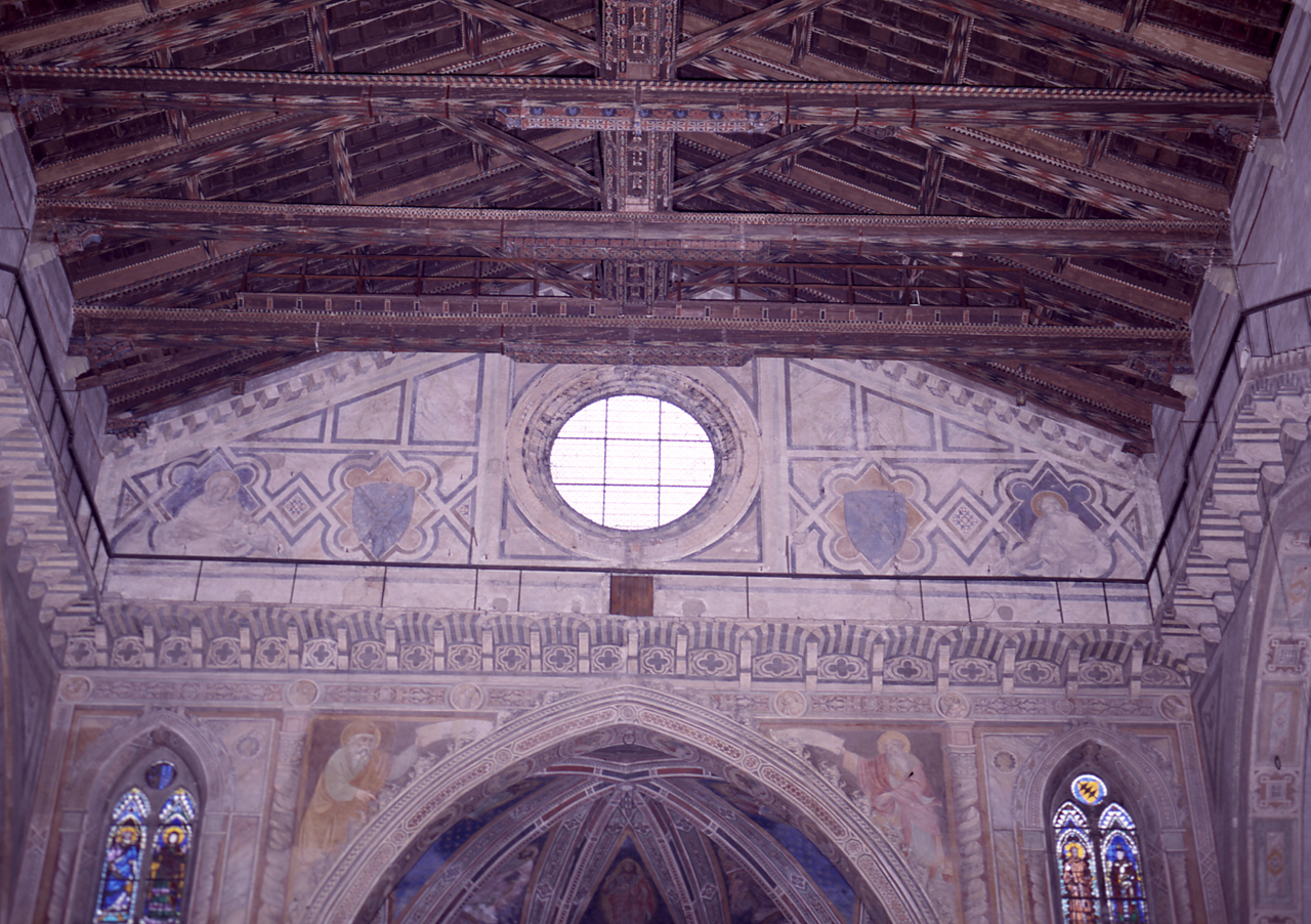 motivi decorativi con stemmi gentilizi e profeti (decorazione pittorica) - ambito fiorentino (seconda metà sec. XIV)