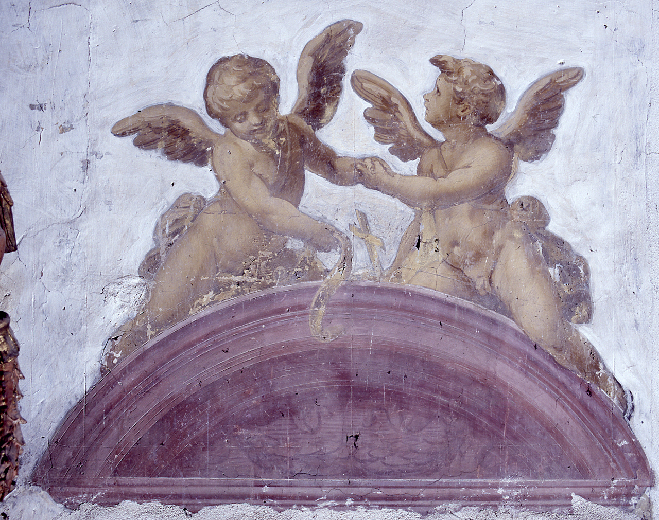 putti alati (dipinto, frammento) - ambito fiorentino (seconda metà sec. XVII)