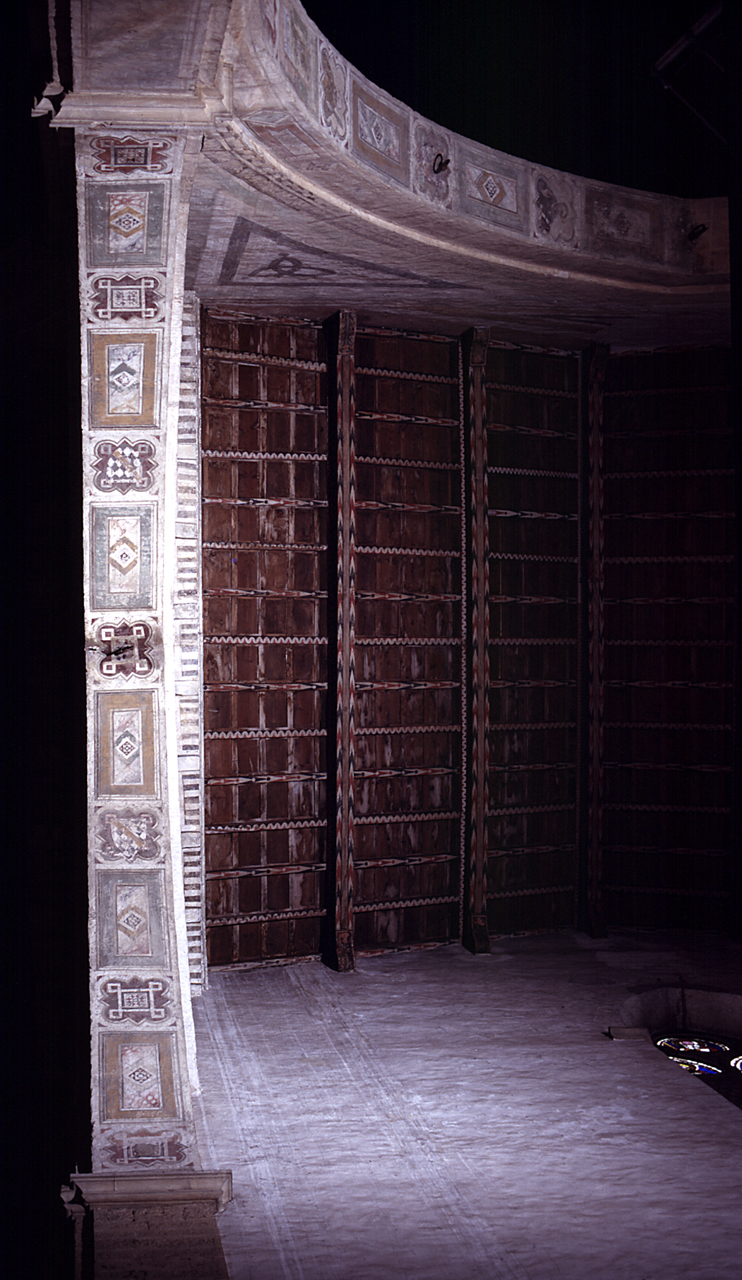 stemma gentilizio della famiglia Banchi e motivi decorativi (decorazione pittorica) - ambito fiorentino (sec. XIV)