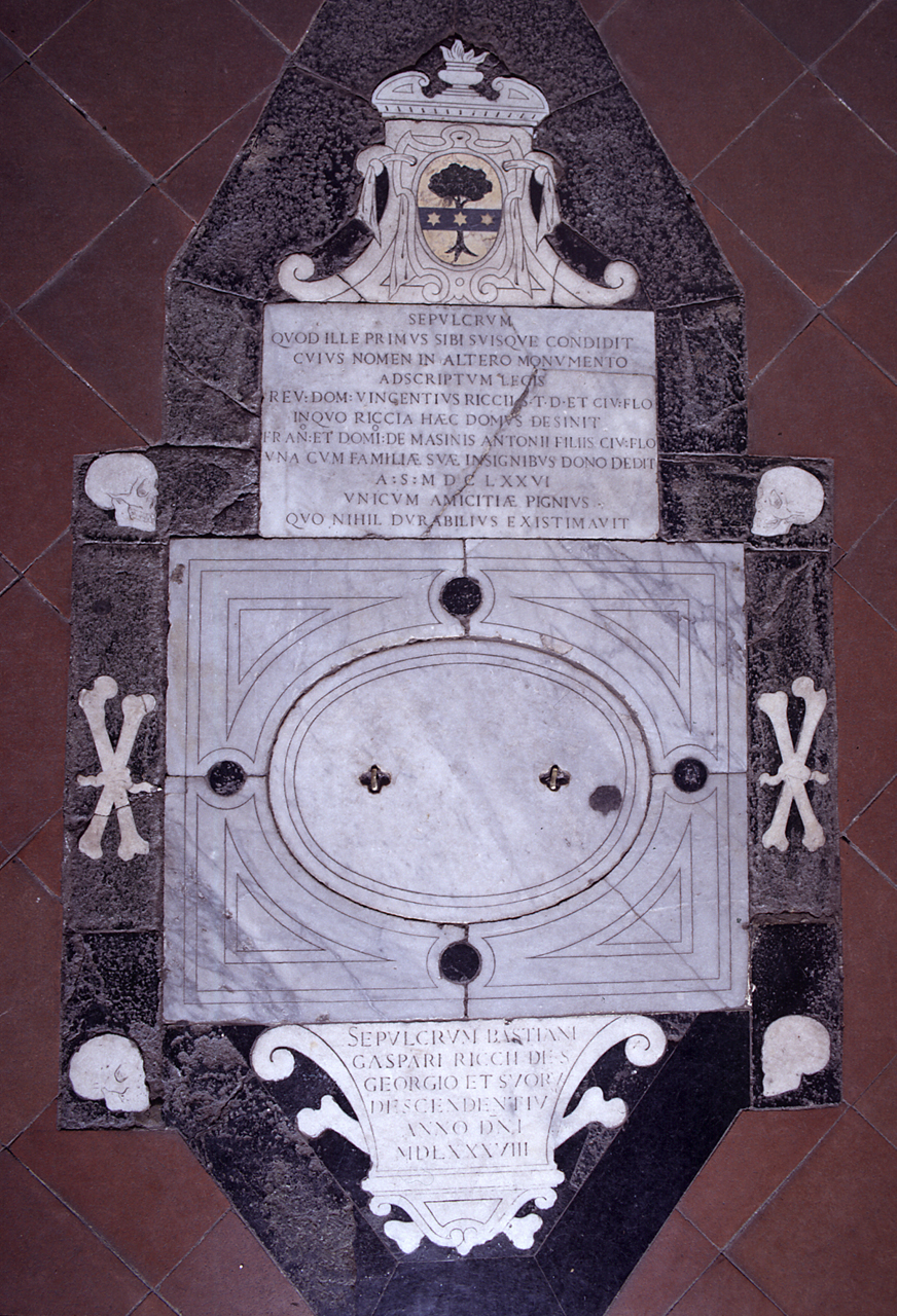 lastra tombale - bottega fiorentina (sec. XVI, sec. XVII)