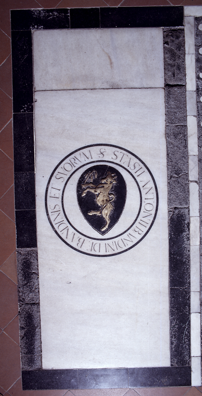stemma gentilizio della famiglia Bandini (lastra tombale) - bottega fiorentina (sec. XV)