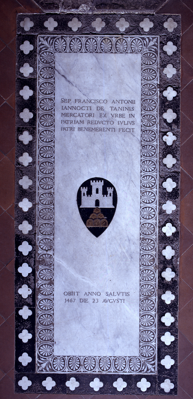 stemma gentilizio della famiglia Tanini (lastra tombale) - bottega fiorentina (sec. XV, sec. XVI)