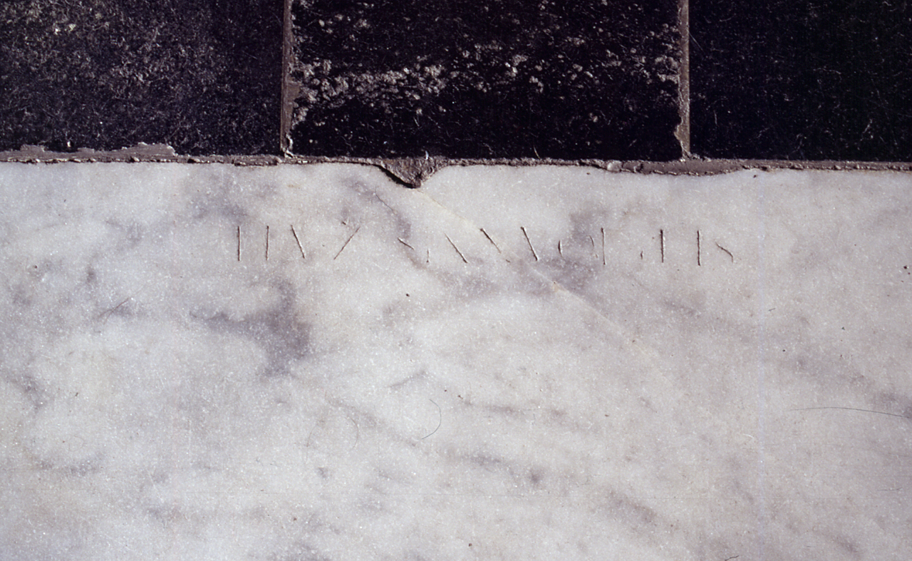 stemma gentilizio della famiglia Zati (lastra tombale) - bottega fiorentina (secc. XV/ XVI)