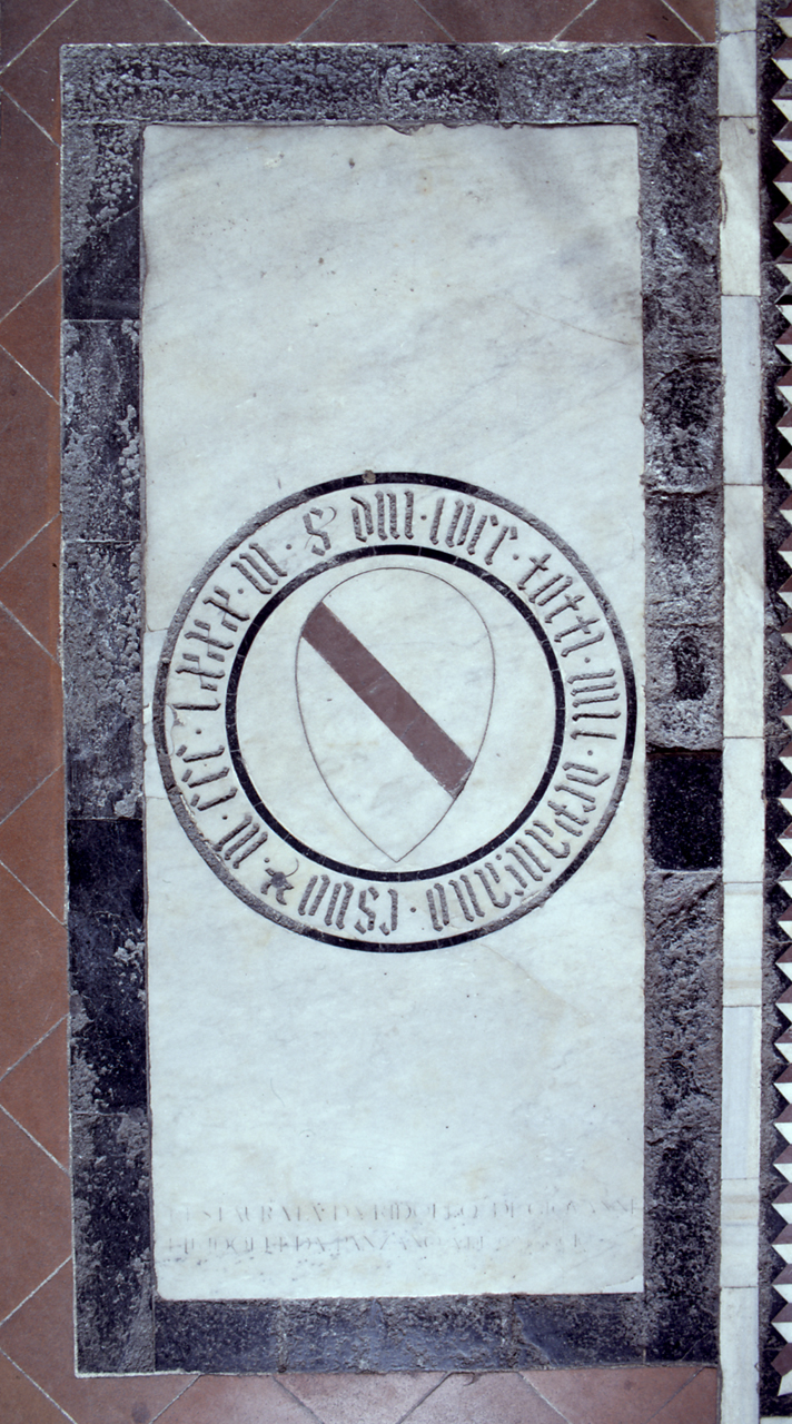 stemma gentilizio della famiglia da Panzano (lastra tombale) - bottega fiorentina (secc. XIV/ XV)