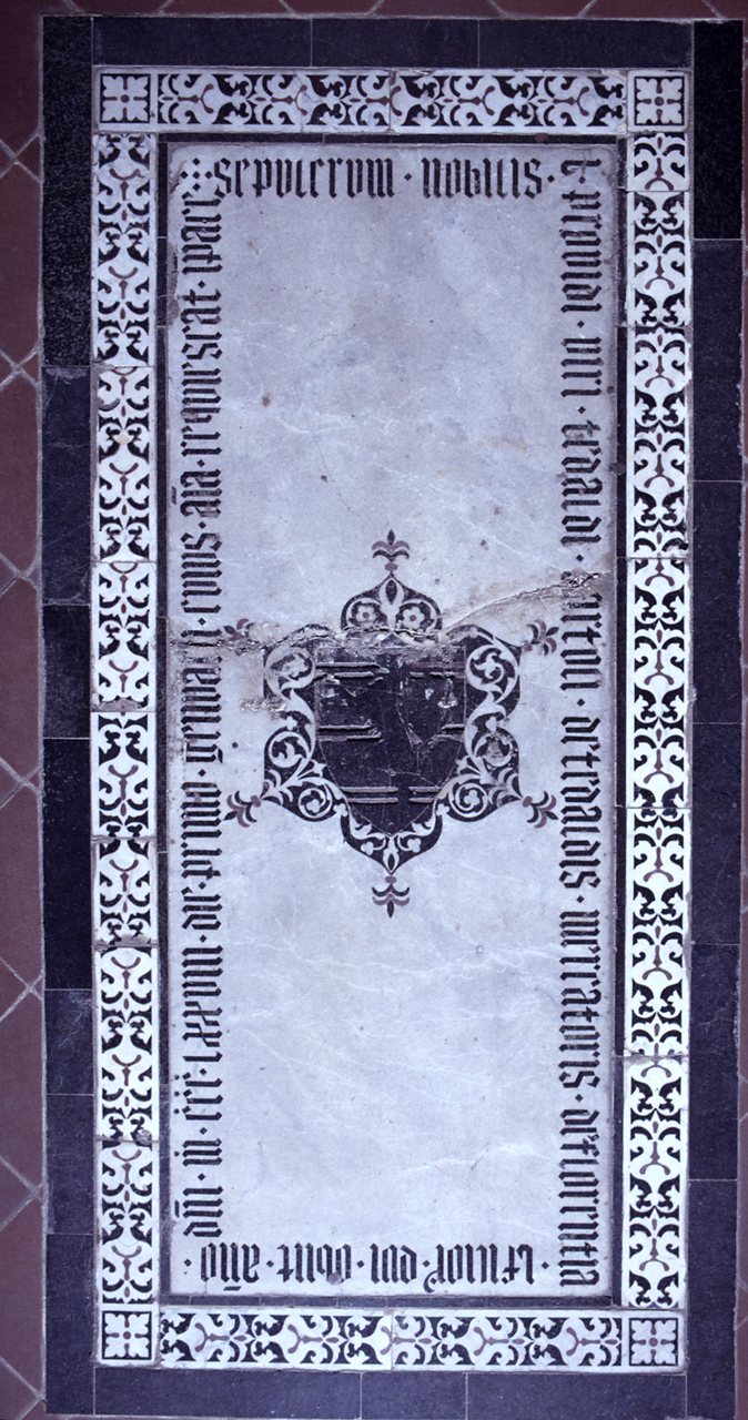 stemma gentilizio della famiglia Tebaldi (lastra tombale) - bottega fiorentina (primo quarto sec. XV)