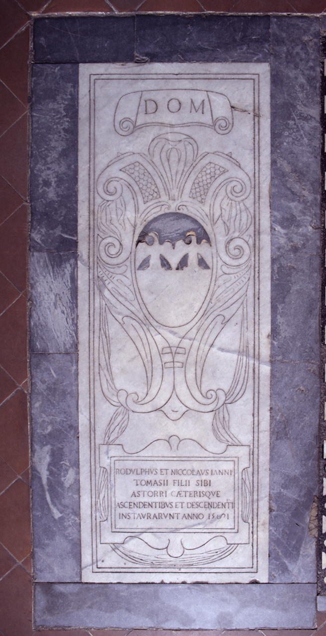 stemma gentilizio della famiglia Gianni (lastra tombale) - bottega fiorentina (sec. XVI)