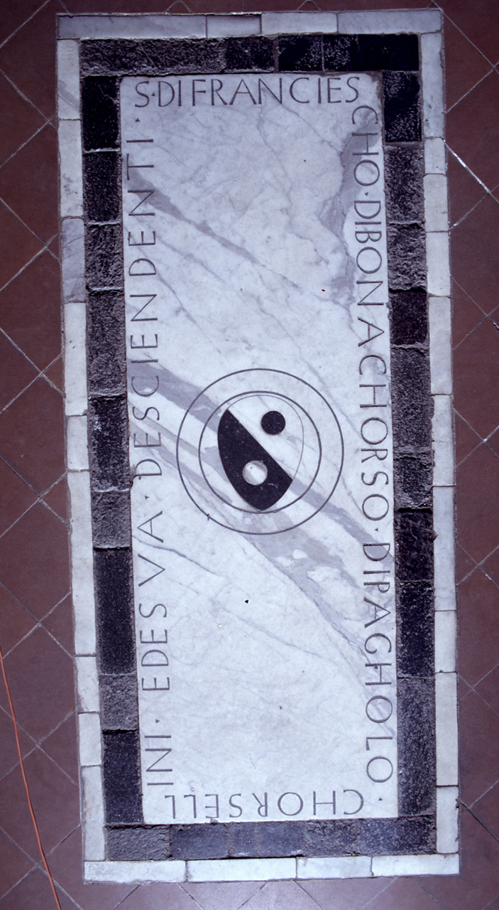 stemma gentilizio della famiglia Corsellini (lastra tombale) - bottega fiorentina (sec. XV)