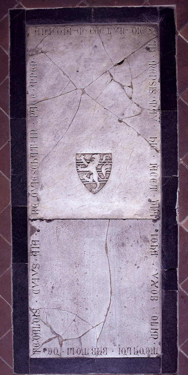 stemma gentilizio della famiglia Tedaldi (lastra tombale) - bottega fiorentina (sec. XIV)