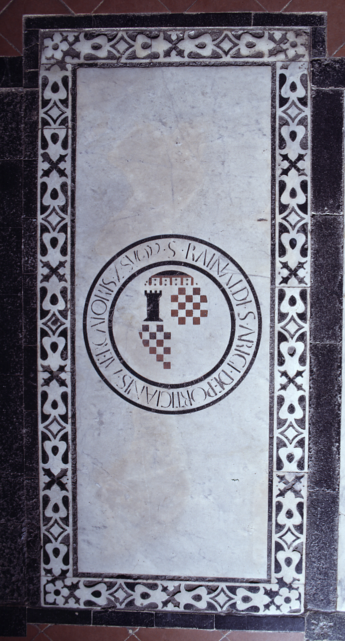 stemma gentilizio della famiglia Portigiani (lastra tombale) - bottega fiorentina (sec. XV)