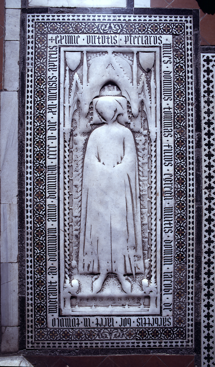 ritratto di Tommaso Sacchetti (lastra tombale) di Ghiberti Lorenzo (?) (bottega) (sec. XV)