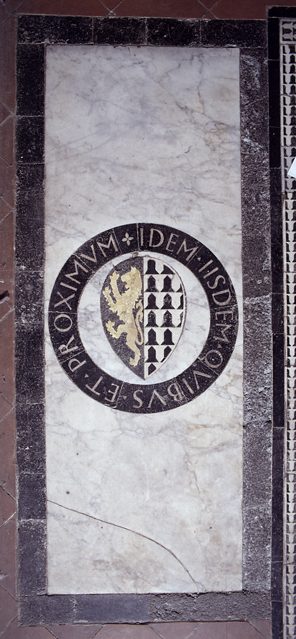stemma gentilizio della famiglia Spinelli (lastra tombale) - bottega fiorentina (secc. XV/ XVI)