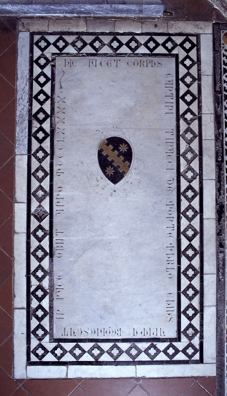 stemma gentilizio della famiglia Tinacci di Montemurlo (lastra tombale) - bottega fiorentina (sec. XIV)