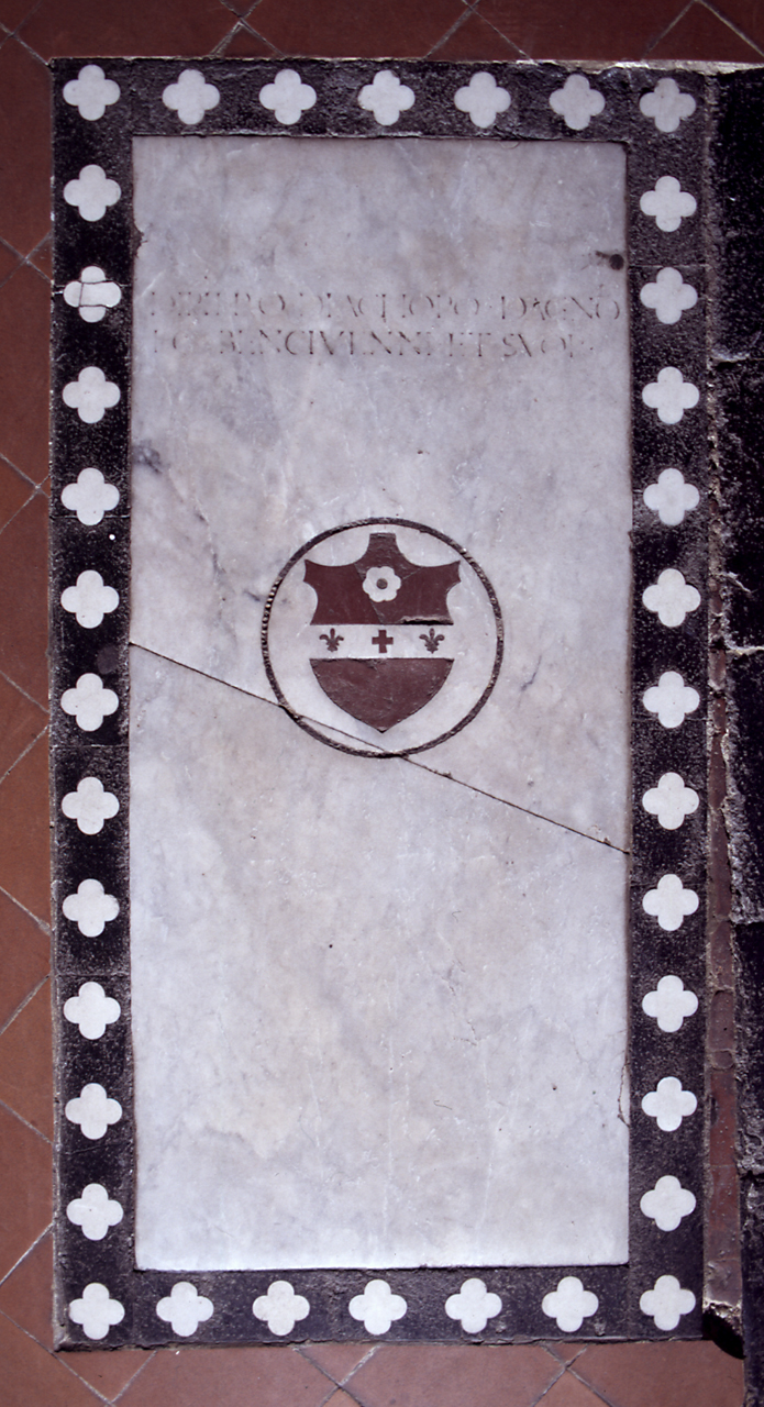 stemma gentilizio della famiglia Bencivenni (lastra tombale) - bottega fiorentina (sec. XV)