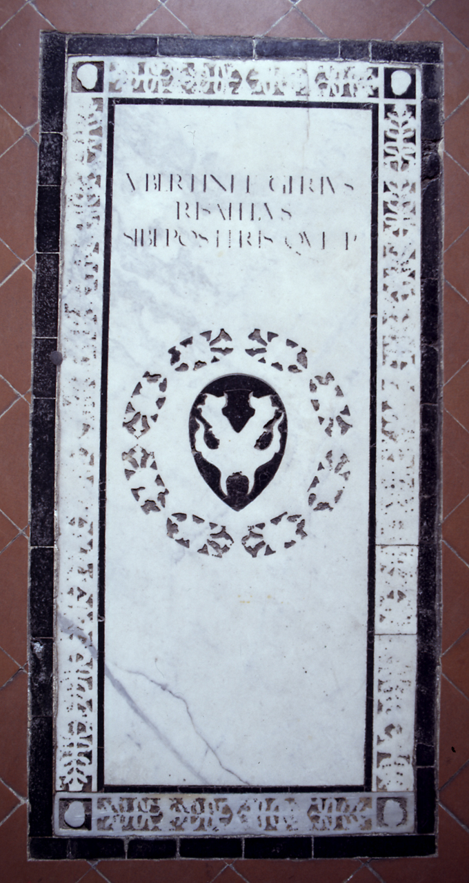 stemma gentilizio della famiglia Risaliti (lastra tombale) di Andrea di Francesco detto Andrea del Verrocchio (scuola) (ultimo quarto sec. XV)