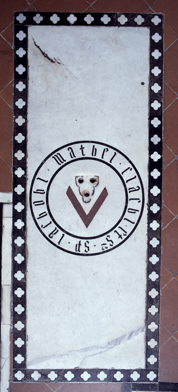 stemma gentilizio della famiglia Ciacchi (lastra tombale) - bottega fiorentina (sec. XV)