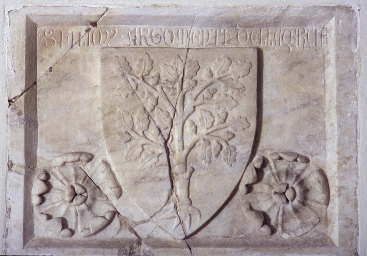 stemma gentilizio della famiglia Della Quercia (lapide tombale) - bottega fiorentina (sec. XIV)