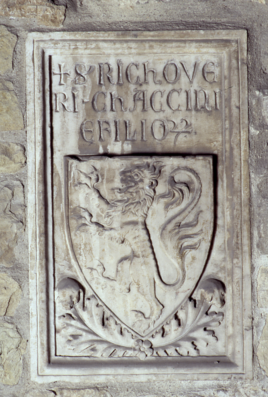 stemma gentilizio della famiglia Ricoveri (lapide tombale) - bottega fiorentina (sec. XIV)