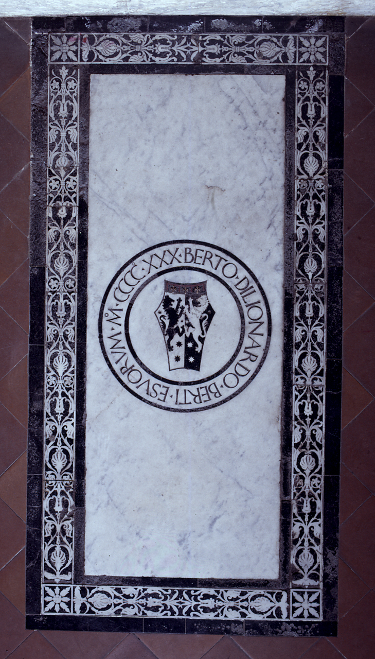 stemma gentilizio della famiglia Berti (lastra tombale) - bottega fiorentina (sec. XV)