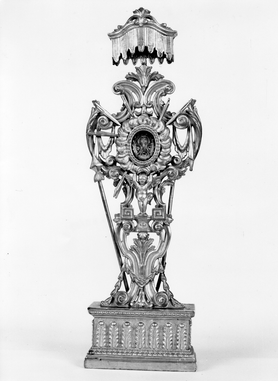 reliquiario - a ostensorio - bottega toscana (fine/inizio secc. XVIII/ XIX)