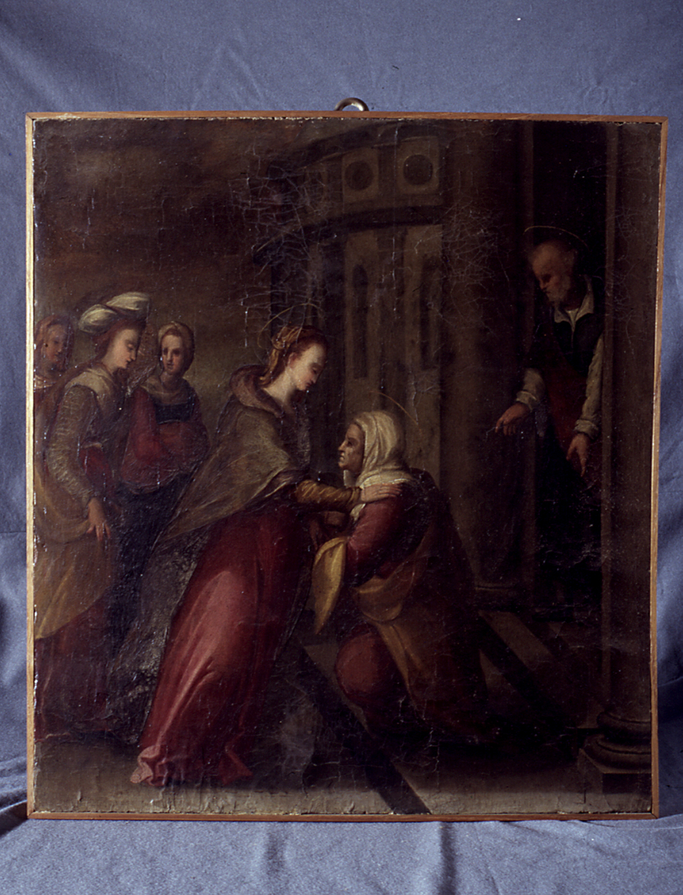 visitazione (dipinto) di Fei Alessandro detto Alessandro del Barbiere (sec. XVI)