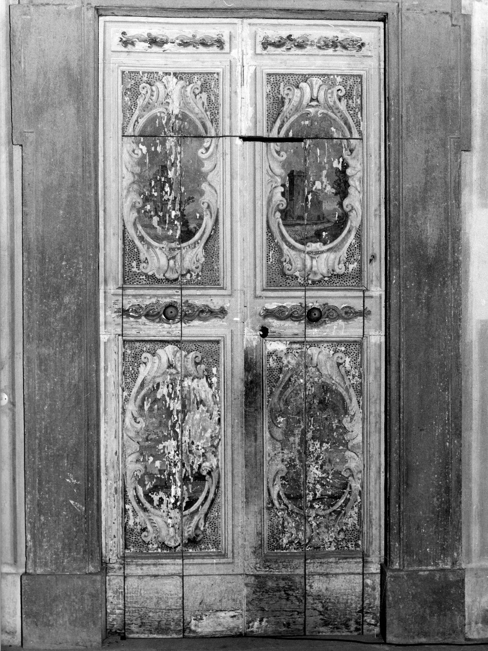 vedute di città (porta - a due battenti) - bottega toscana (fine sec. XVIII)