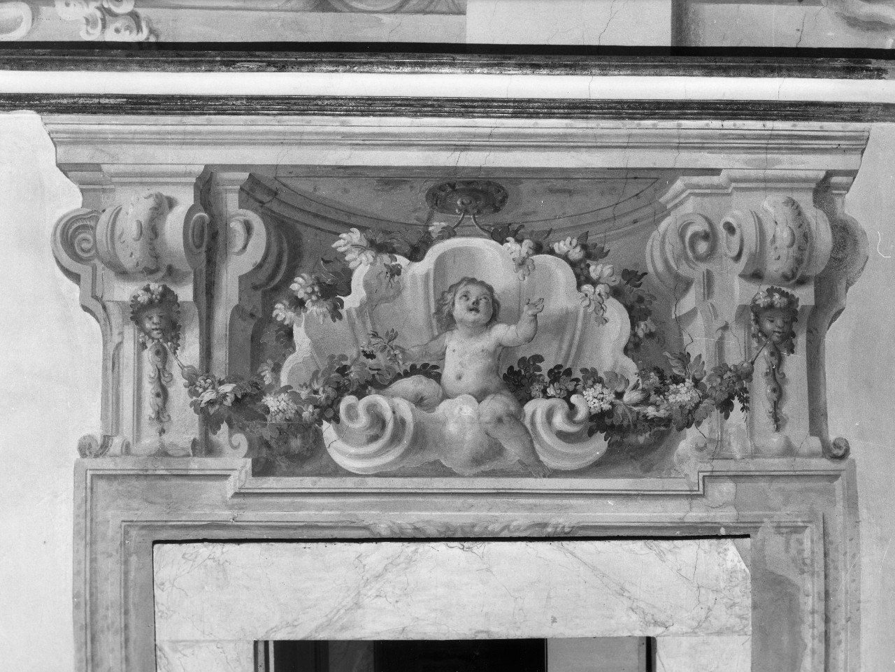 architettura illusionistica (sovrapporta, serie) di Dandini Pietro (bottega) (fine sec. XVII)