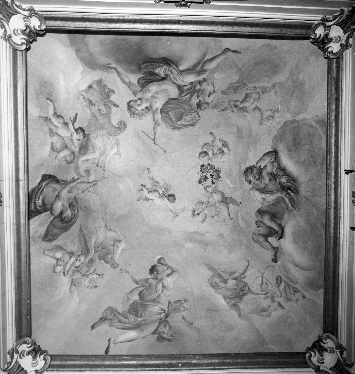carro della Luna (soffitto dipinto) di Puglieschi Antonio (attribuito) (fine sec. XVII)