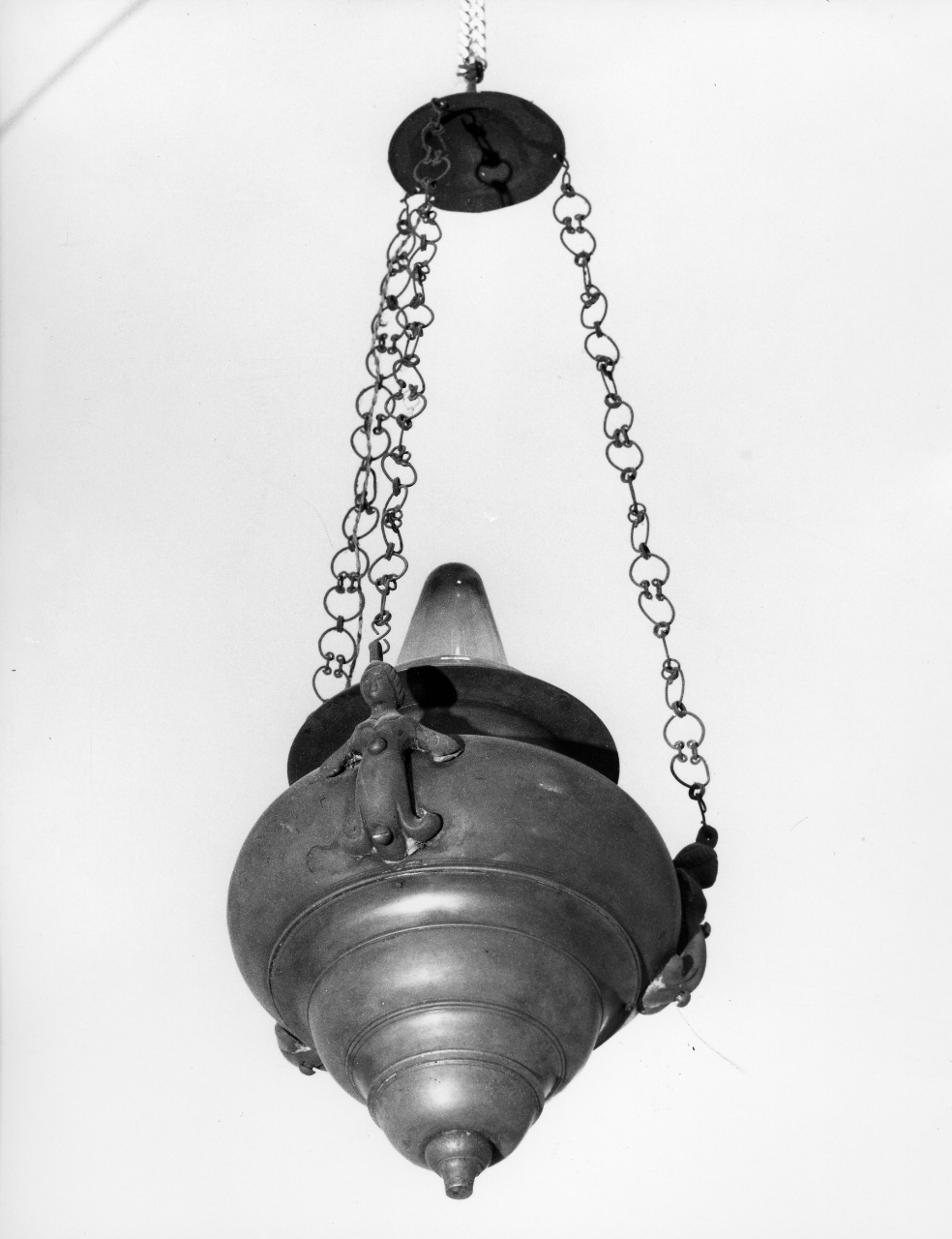 lampada pensile, serie - bottega toscana (fine/inizio secc. XVII/ XVIII)