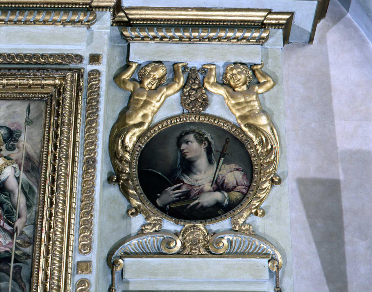 Santa Giustina (dipinto) di Vasari Giorgio (bottega) (sec. XVI)