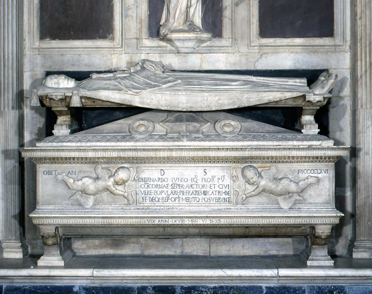 effige di Bernardo Giugni (sarcofago - a cassa) di Mino da Fiesole (sec. XV)