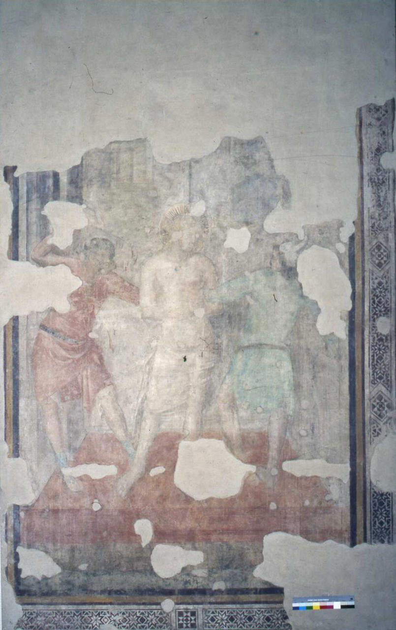 flagellazione di Cristo (dipinto, frammento) di Nardo di Cione (scuola) (terzo quarto sec. XIV)