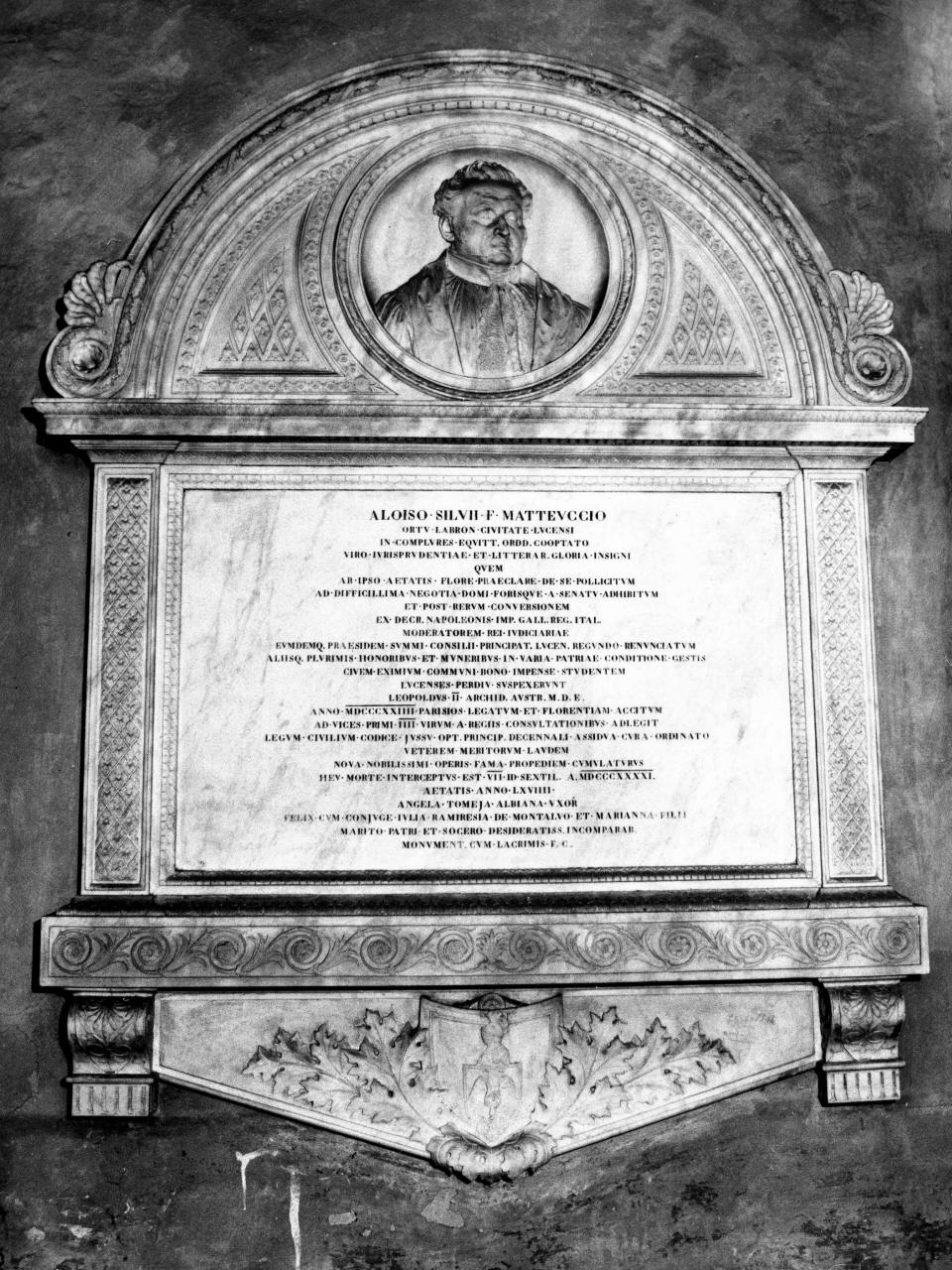 ritratto di Luigi Matteucci (monumento funebre) di Costoli Aristodemo (attribuito) (sec. XIX)