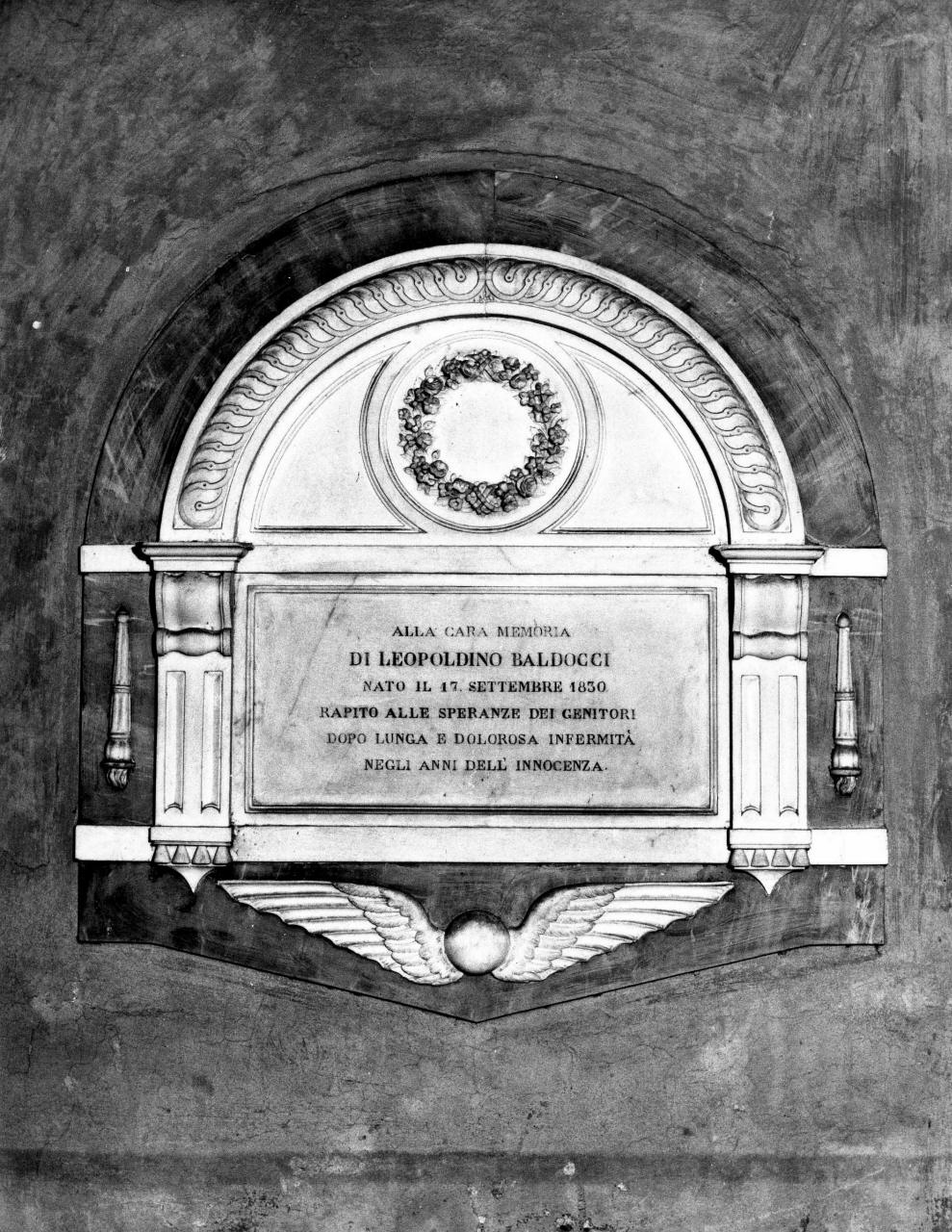 motivi decorativi vegetali (lapide commemorativa) - bottega fiorentina (sec. XIX)