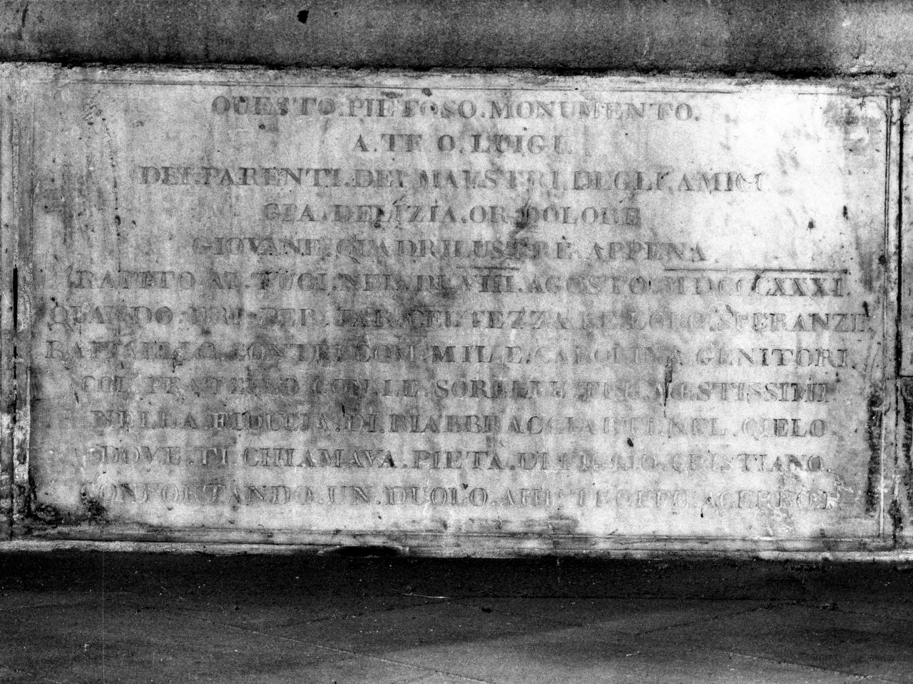 lapide tombale - bottega fiorentina (sec. XIX)