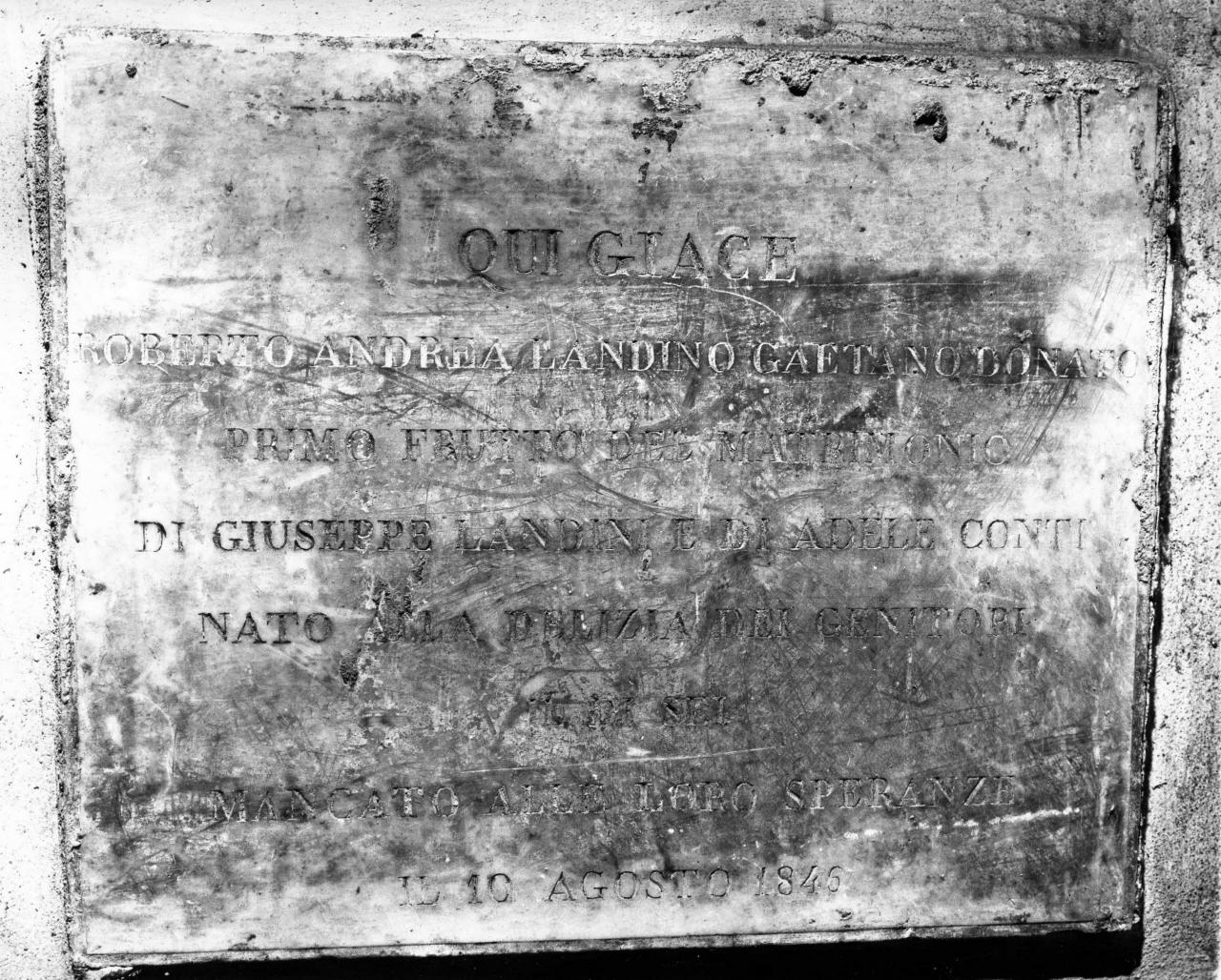 lapide tombale - bottega fiorentina (sec. XIX)