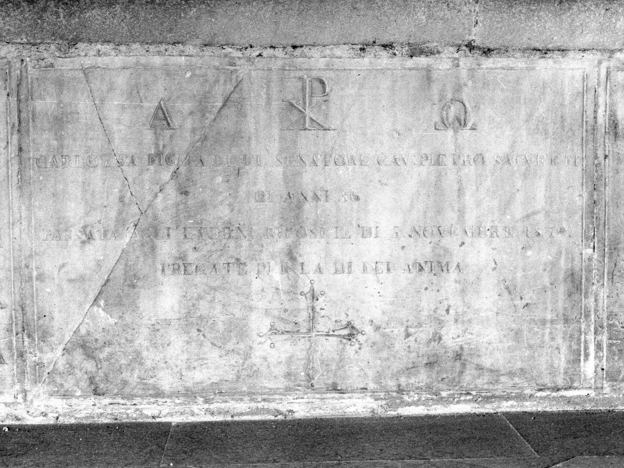 croce di Pisa (lapide tombale) - bottega fiorentina (sec. XIX)