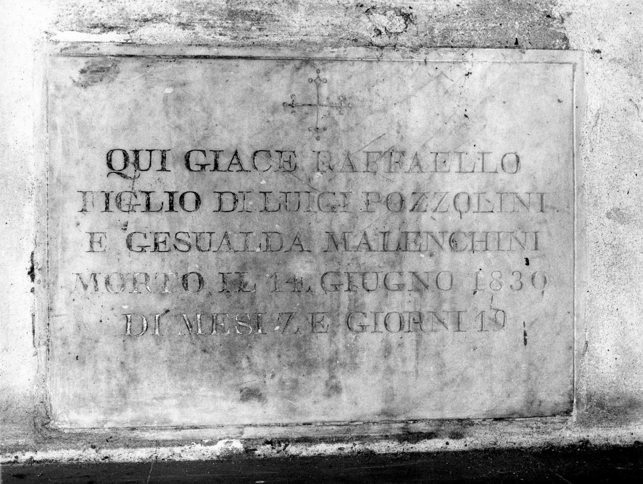 lapide tombale - bottega fiorentina (sec. XIX)