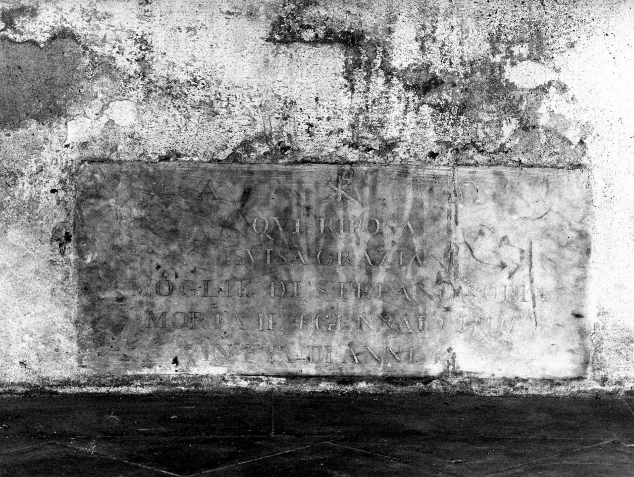 lapide tombale - bottega fiorentina (sec. XIX)