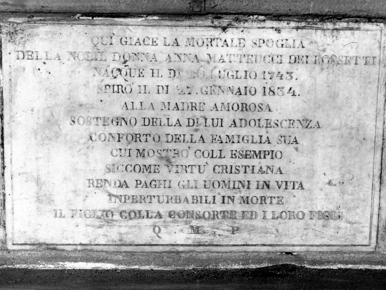 lapide tombale - bottega fiorentina (sec. XIX)