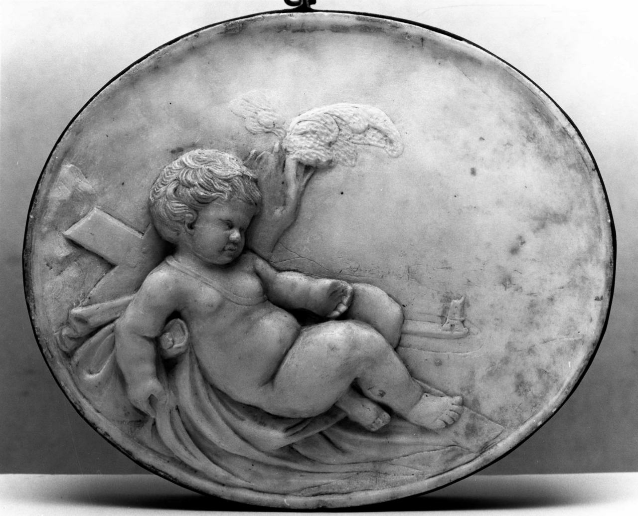 (Ego dormio sed cor meum vigilat), Gesù Bambino dormiente sulla croce (rilievo) - ambito fiorentino (prima metà sec. XVIII)