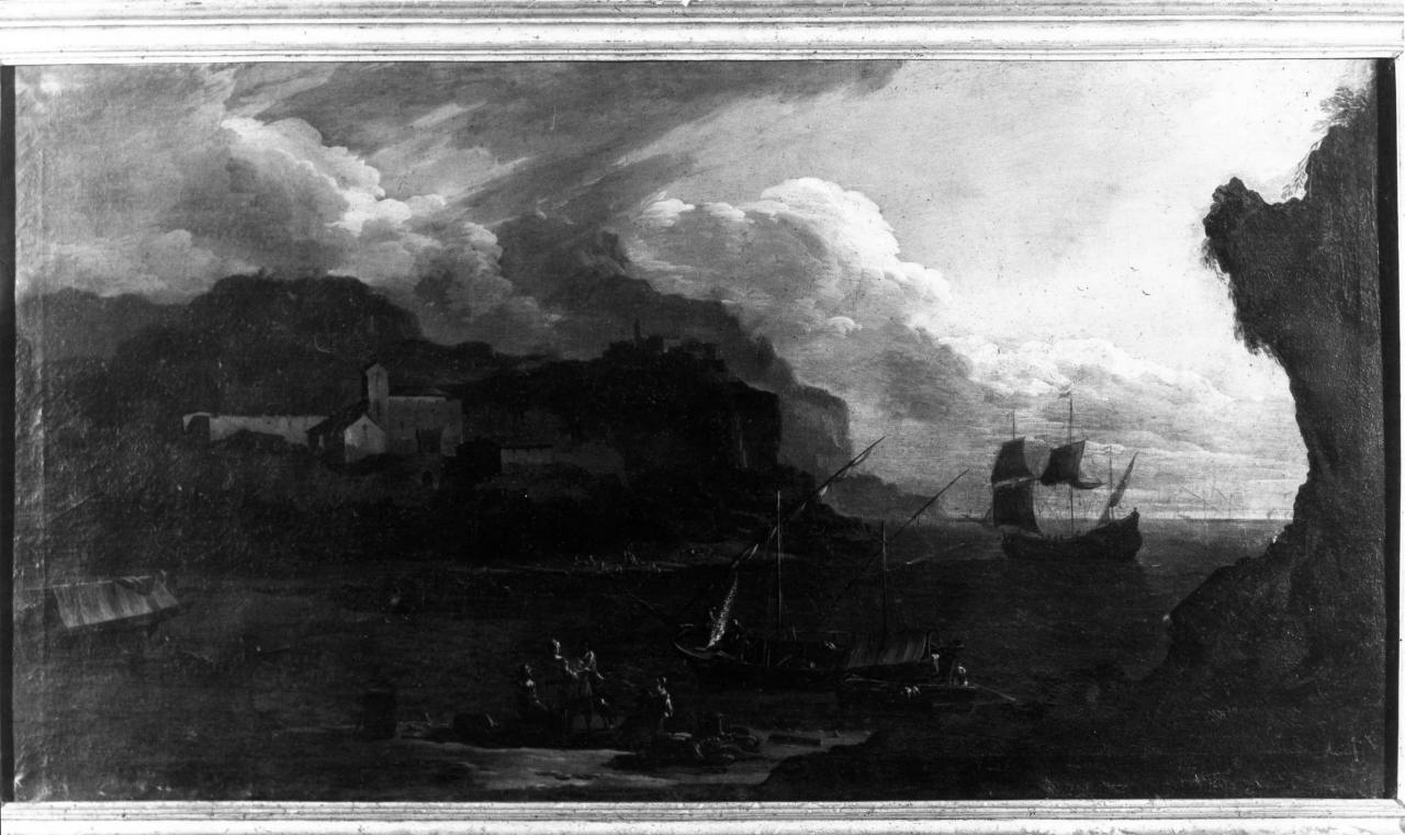 paesaggio marino (dipinto) di Van der Cabel Adrien (scuola) (fine sec. XVII)