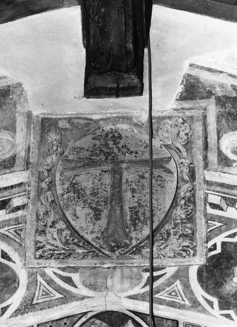 stemma dell'ordine antoniano (rilievo) - bottega toscana (fine sec. XIV)